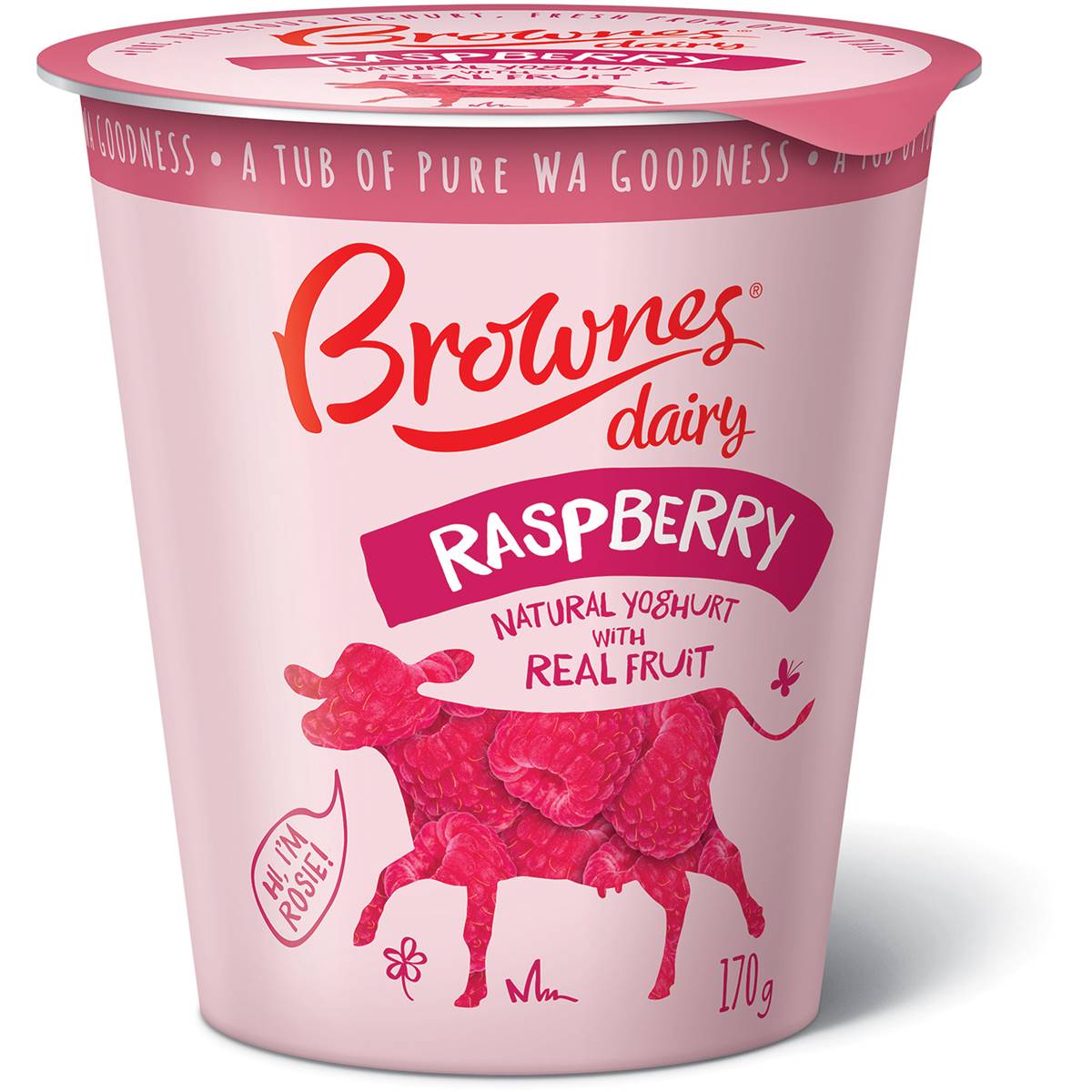 Brownes Natural Yoghurt Raspberry 170g | Woolworths