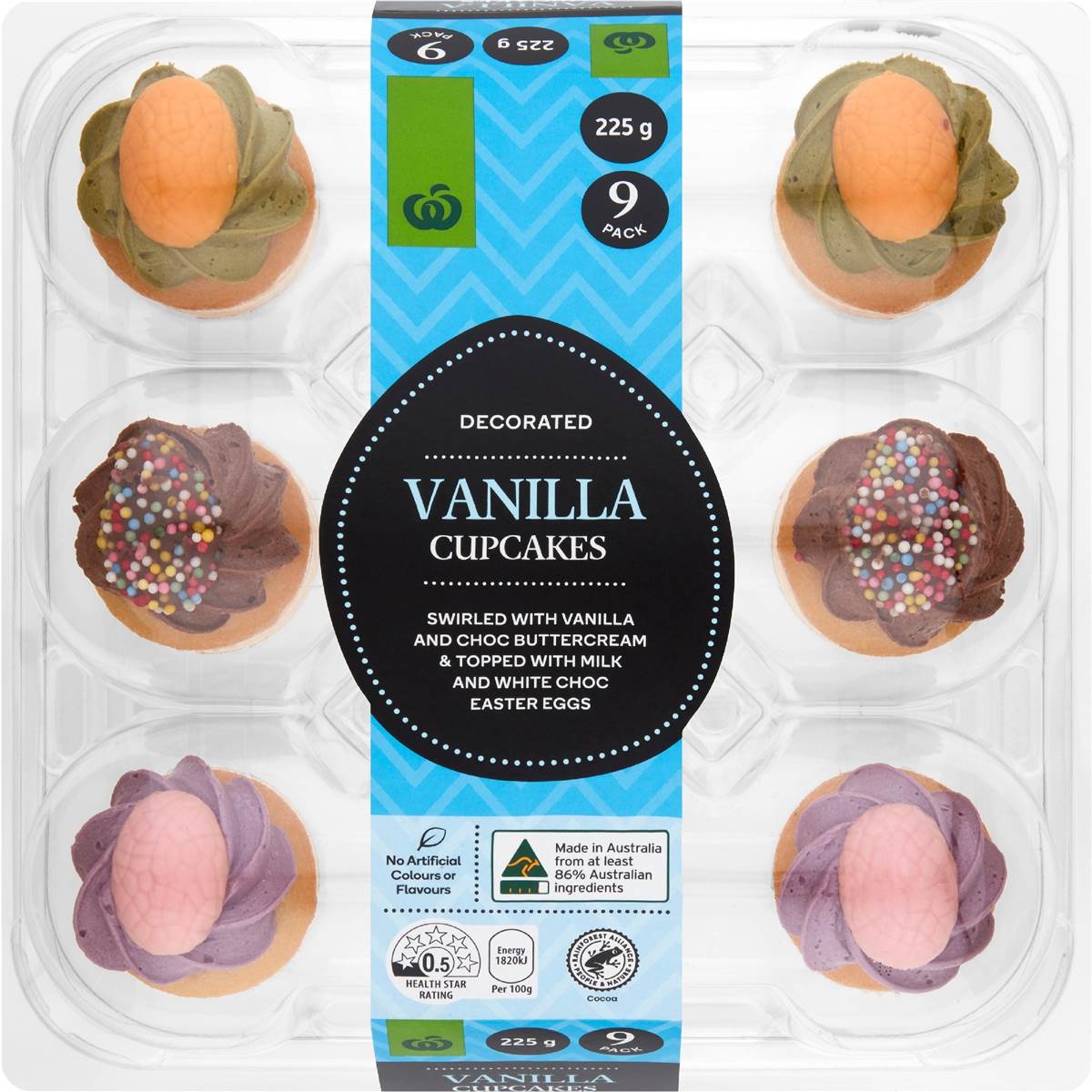 Woolworths Decorated Vanilla Easter Cupcakes 9 Pack Woolworths