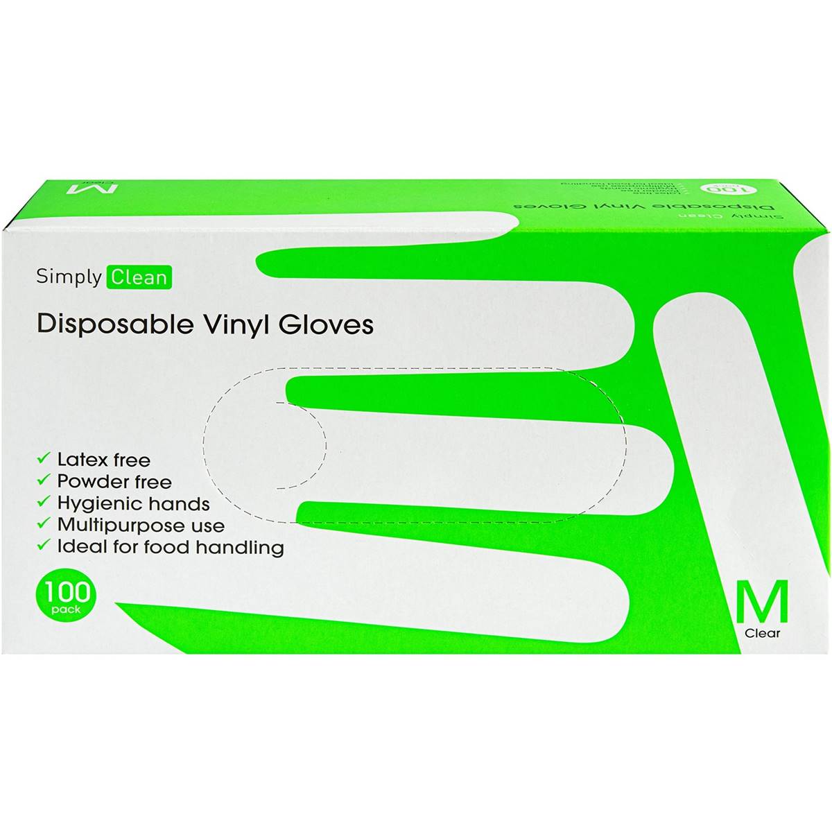 Simply Clean Disposable Vinyl Gloves Medium Clear 100 Pack Woolworths