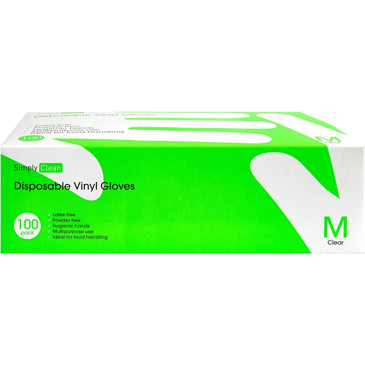 Simply Clean Disposable Vinyl Gloves Medium Clear 100 Pack Woolworths