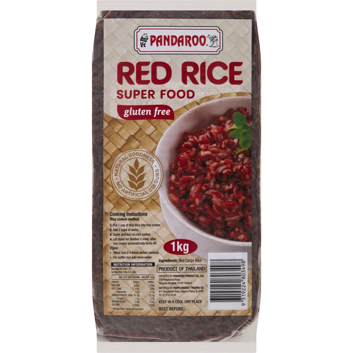 Pandaroo Red Rice Kg Woolworths