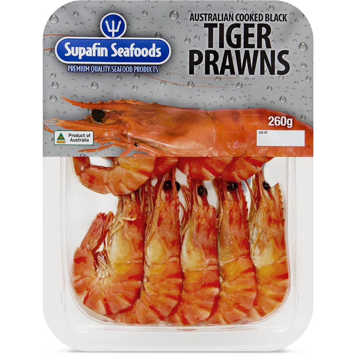 Supafin Seafoods Australian Cooked Black Tiger Prawns