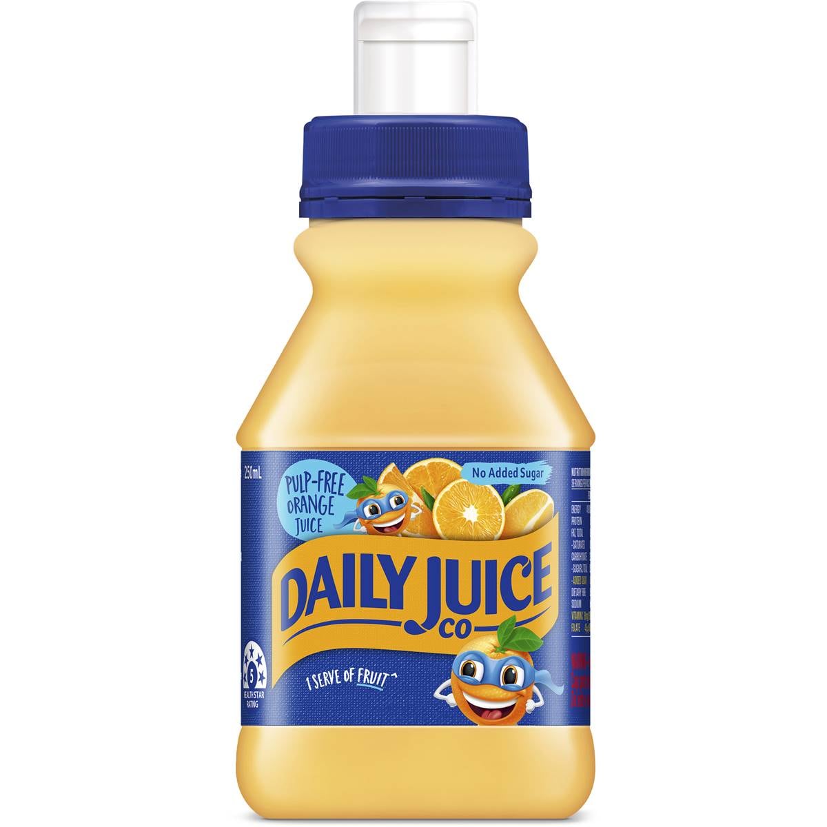 Daily Juice Co Pulp Free Orange Juice Pop Top 250ml Woolworths