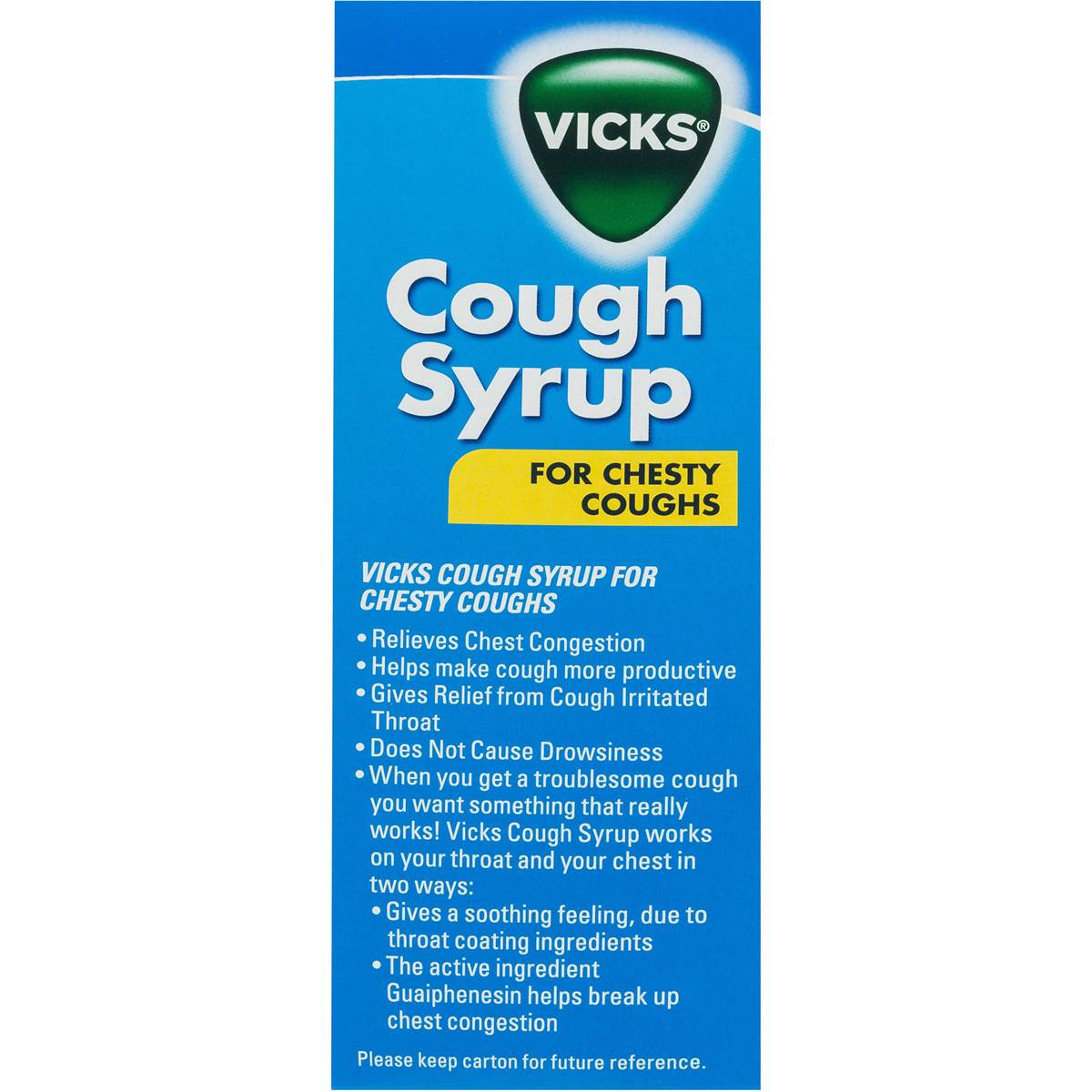 Vicks Cough Syrups Syrup For Chesty Cough 180ml | Woolworths