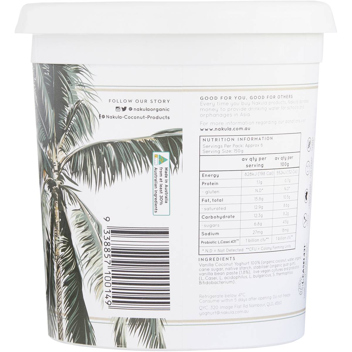 Nakula Organic Coconut Milk Yoghurt With Probiotics Vanilla 1kg