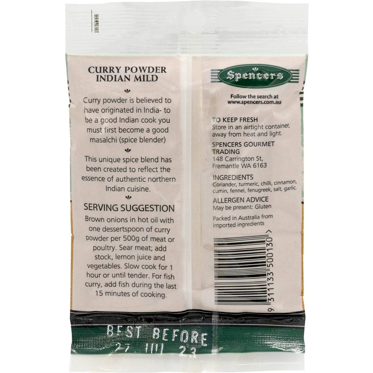 Spencers Curry Powder Indian Sachet 50g Woolworths