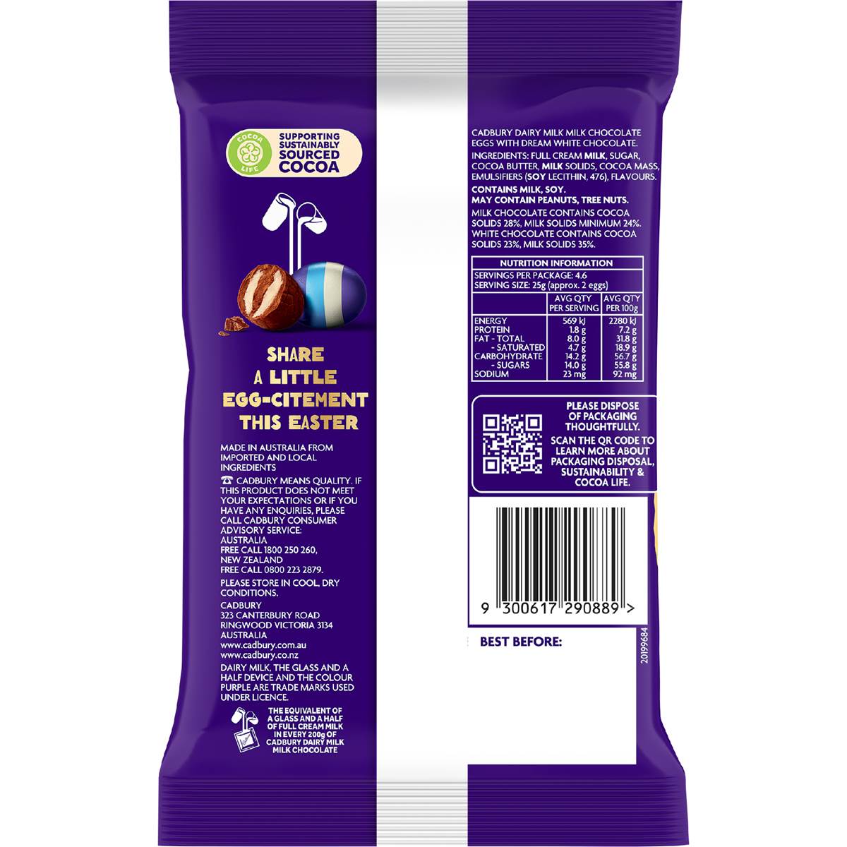 Cadbury Top Deck Easter Chocolate Egg Bag 114g Woolworths