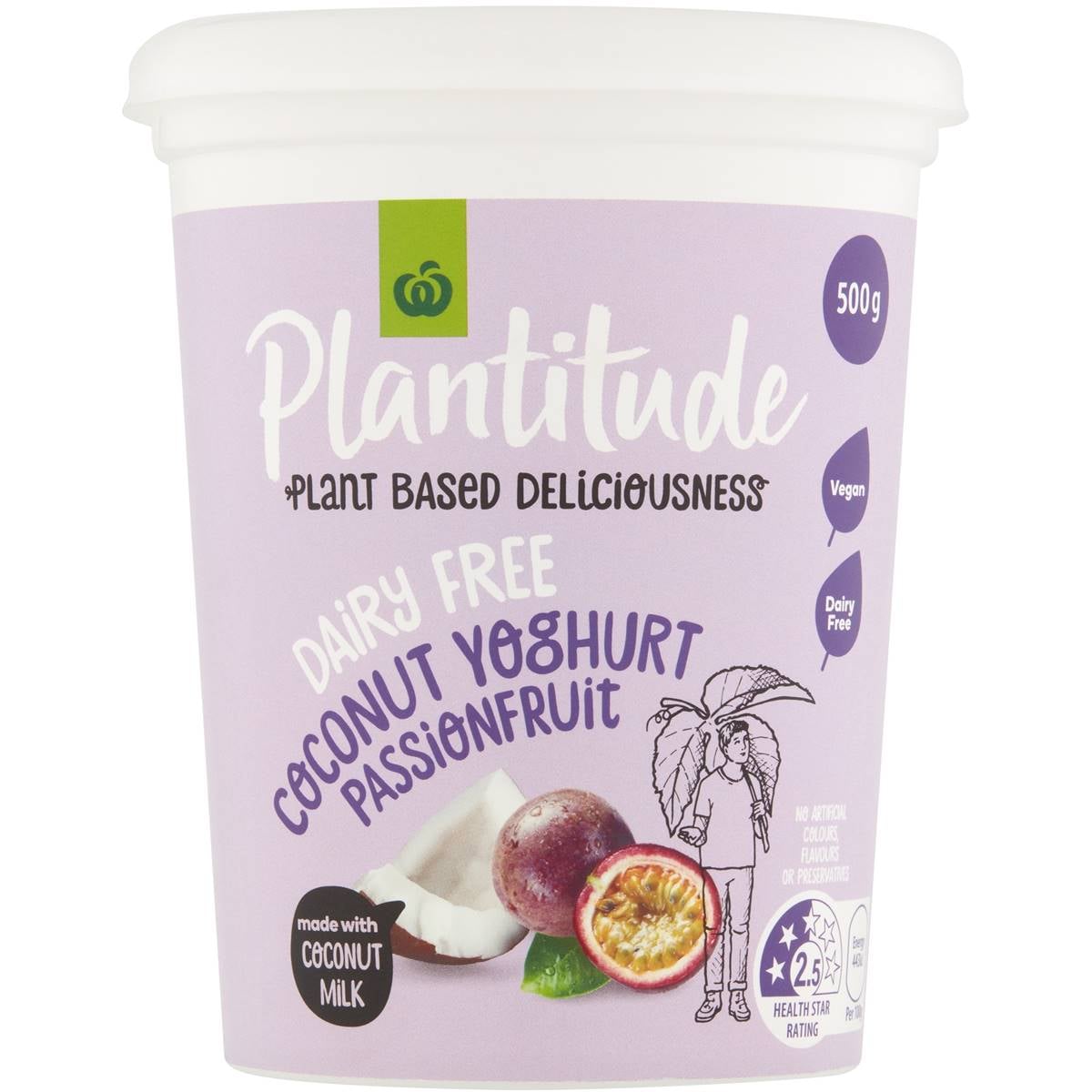 Woolworths Plantitude Dairy Free Coconut Yoghurt Passionfruit 500g