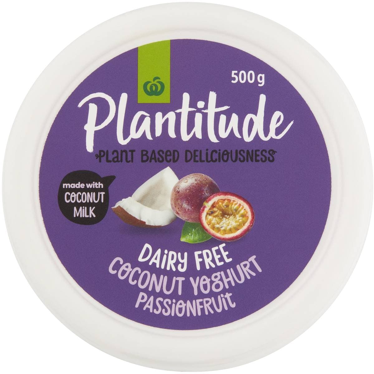 Woolworths Plantitude Dairy Free Coconut Yoghurt Passionfruit 500g