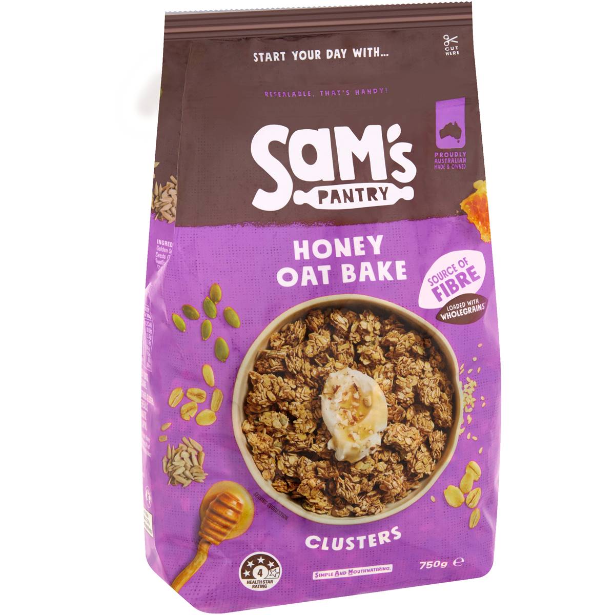 Sam's Pantry Honey Oat Bake Clusters 750g Woolworths