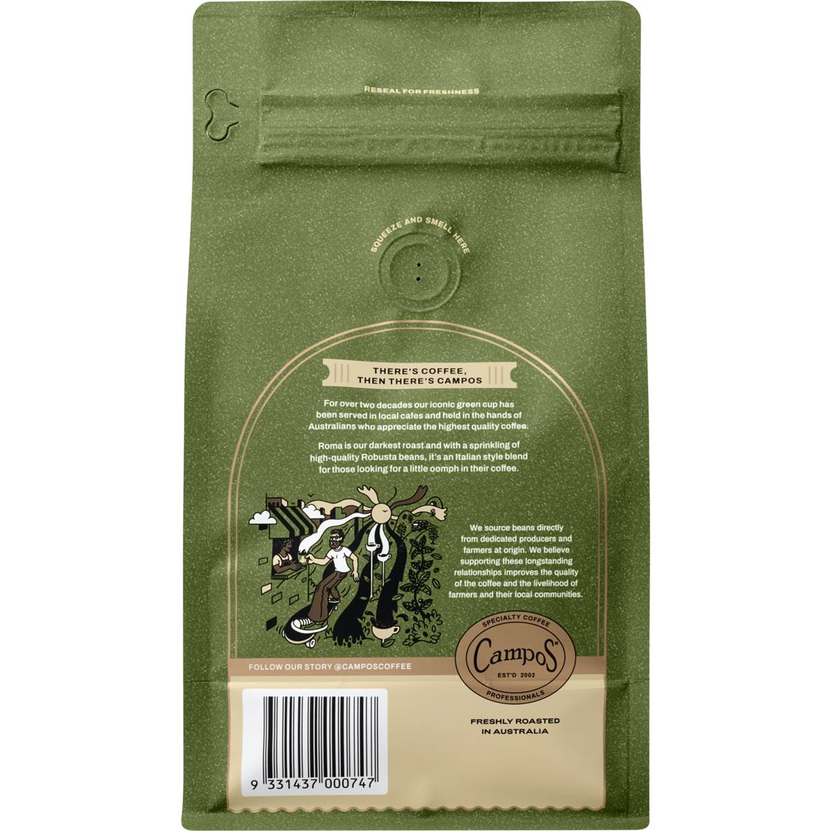 Campos Roma Coffee Beans 500g Woolworths