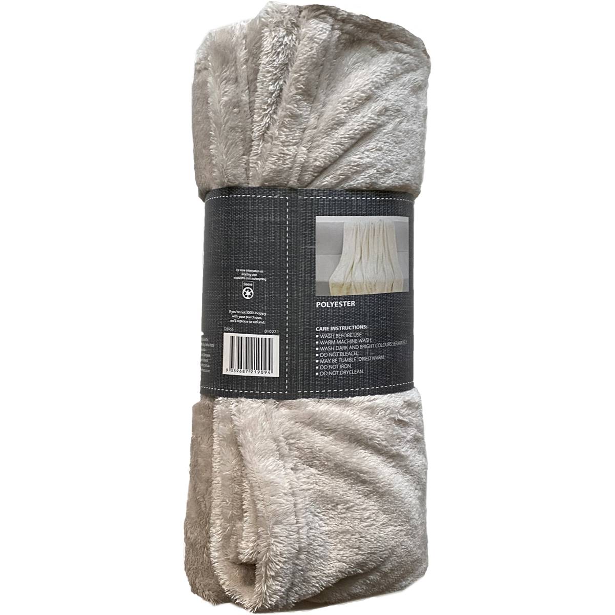 Inspire Plush Throw Solid Colour Assorted Each | Woolworths