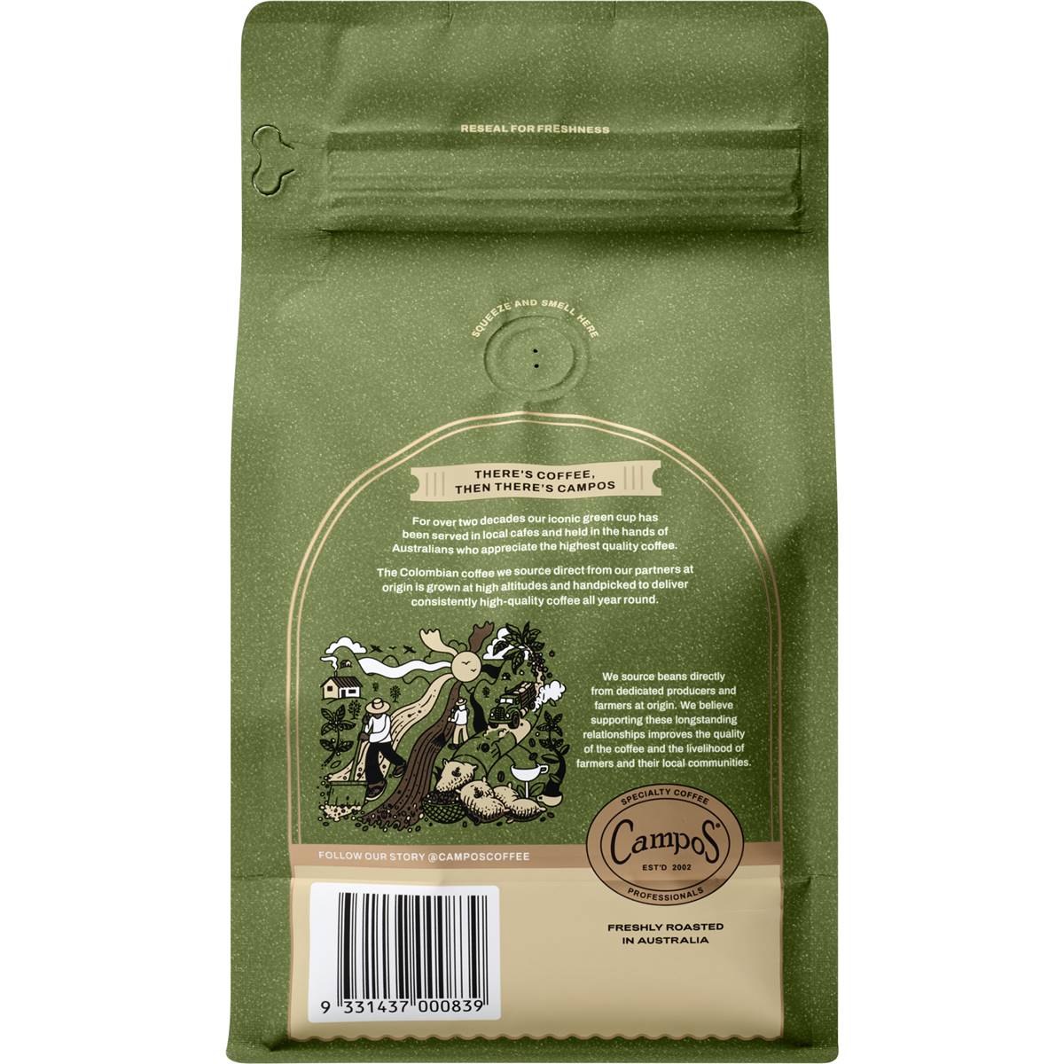 Campos Colombia Coffee Beans 500g Woolworths