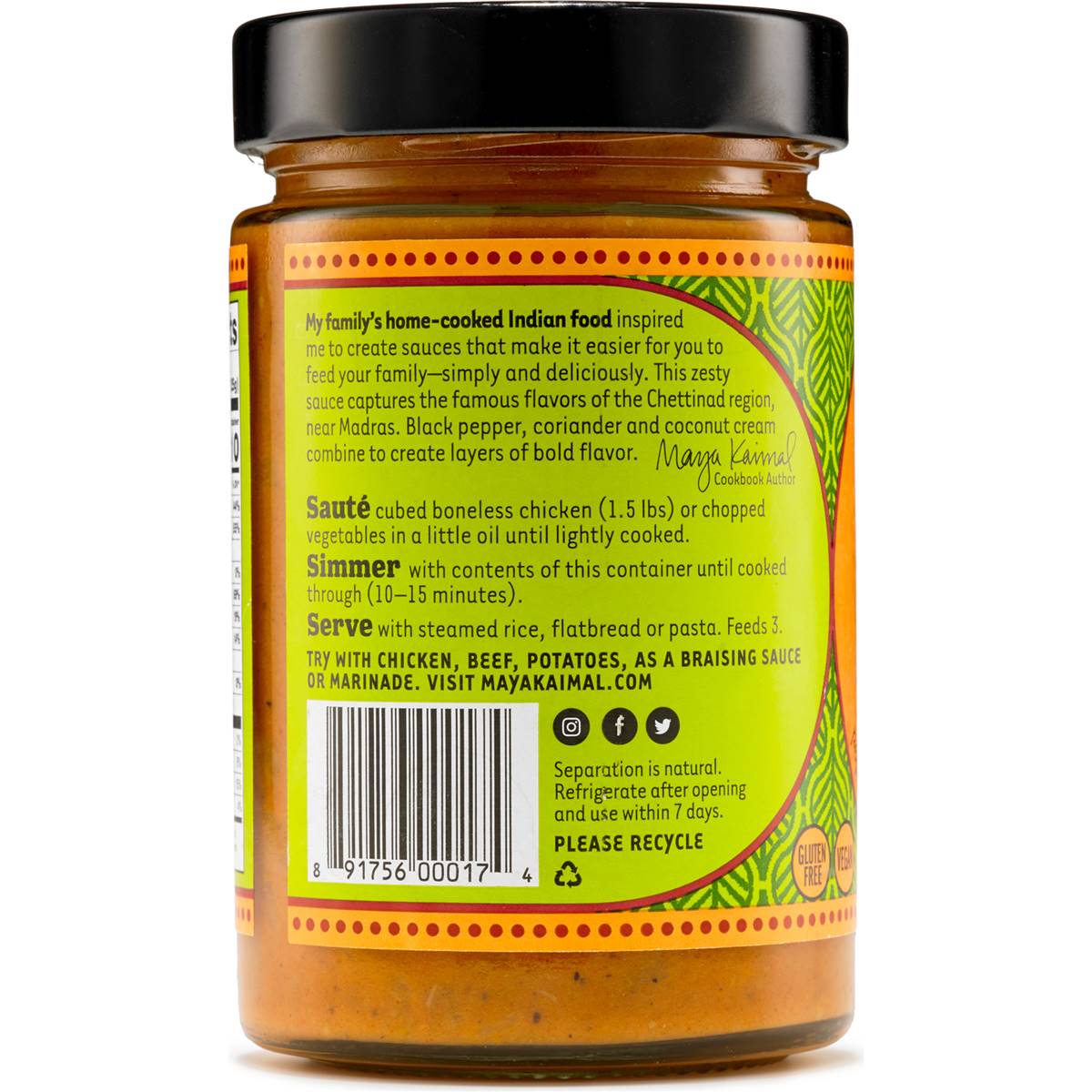 Maya Kaimal Madras Curry Indian Simmer Sauce 354g Woolworths