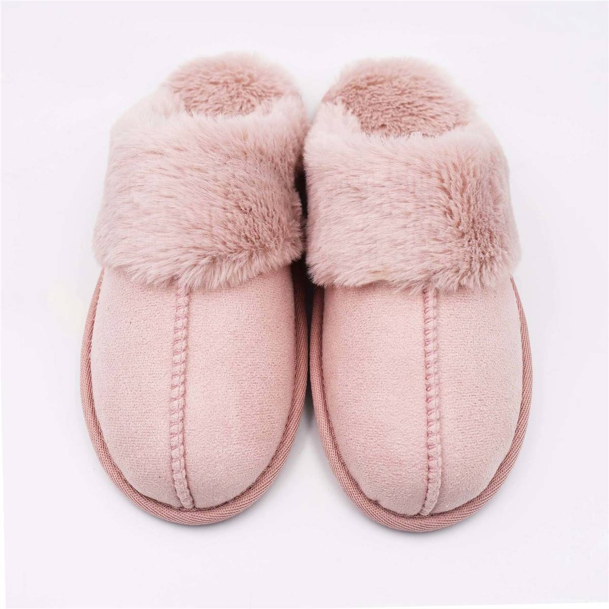 Ladies Slipper Scuff With Fur Assorted Each | Woolworths