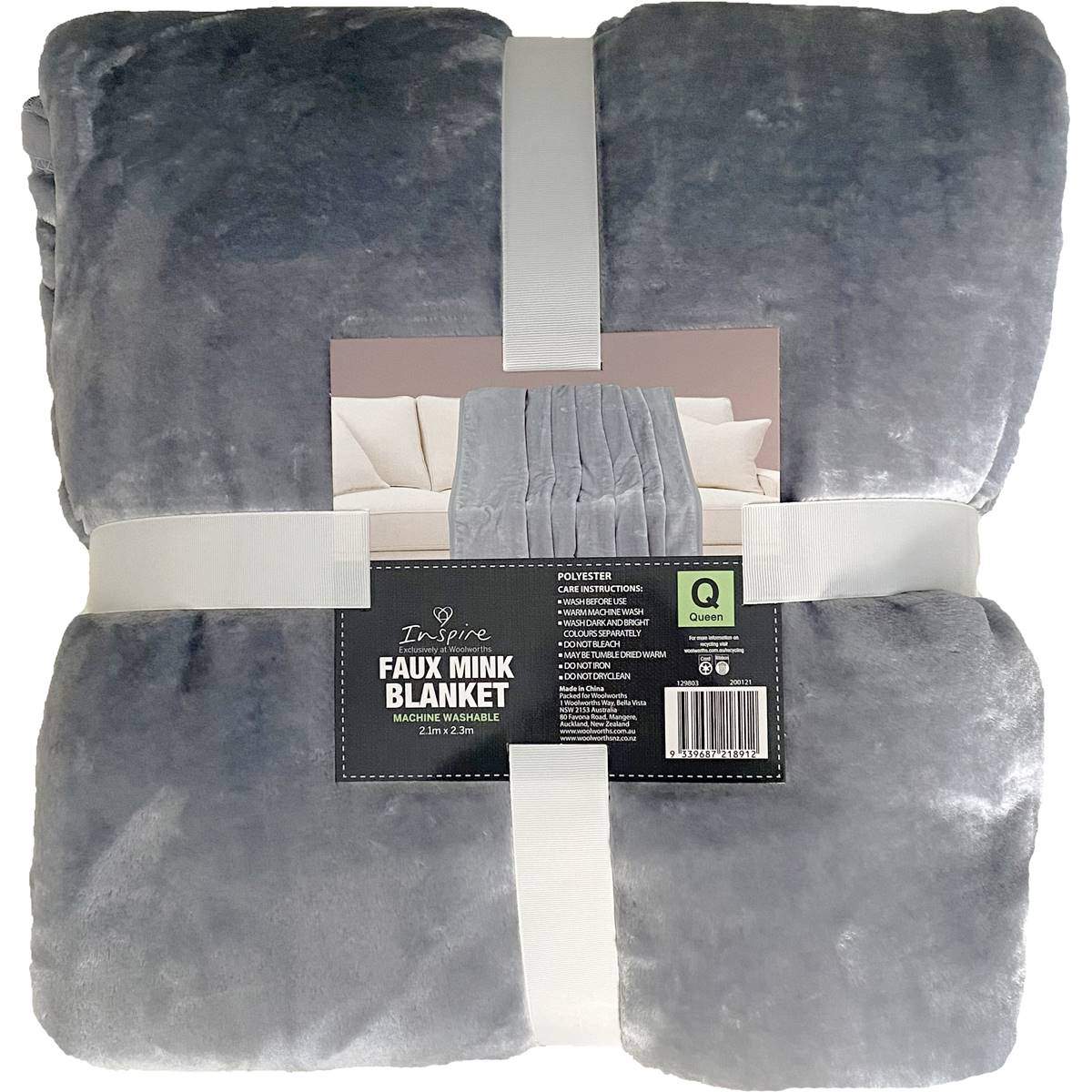 Inspire Faux Mink Blanket Queen Assorted Each Woolworths