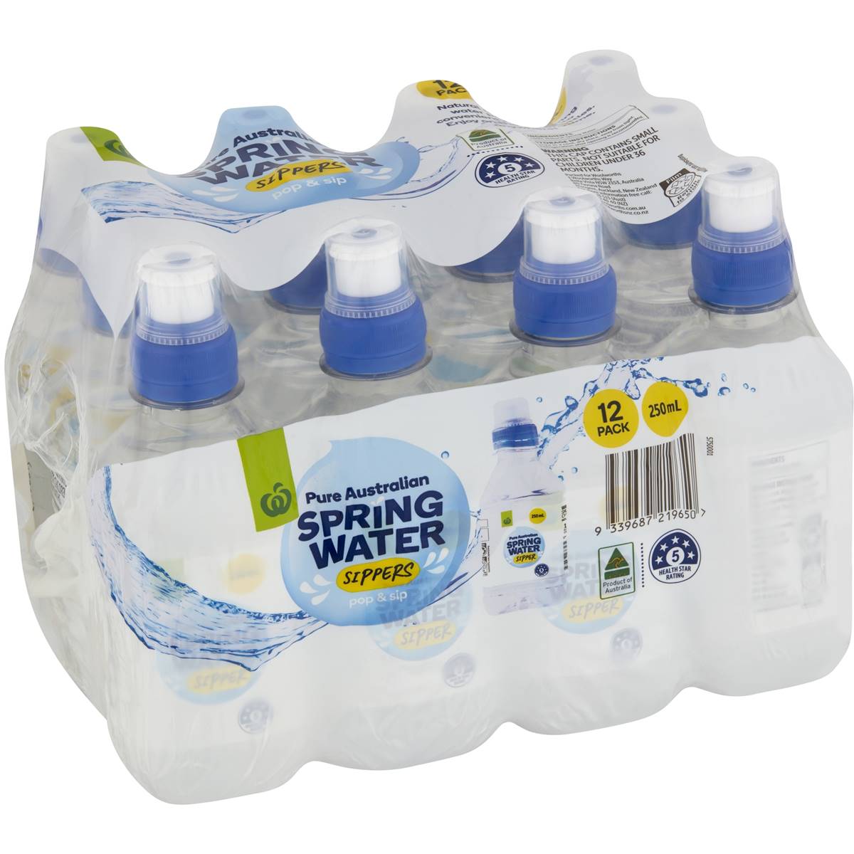 Woolworths Spring Water Sippers 250mlx 12 Pack | Woolworths