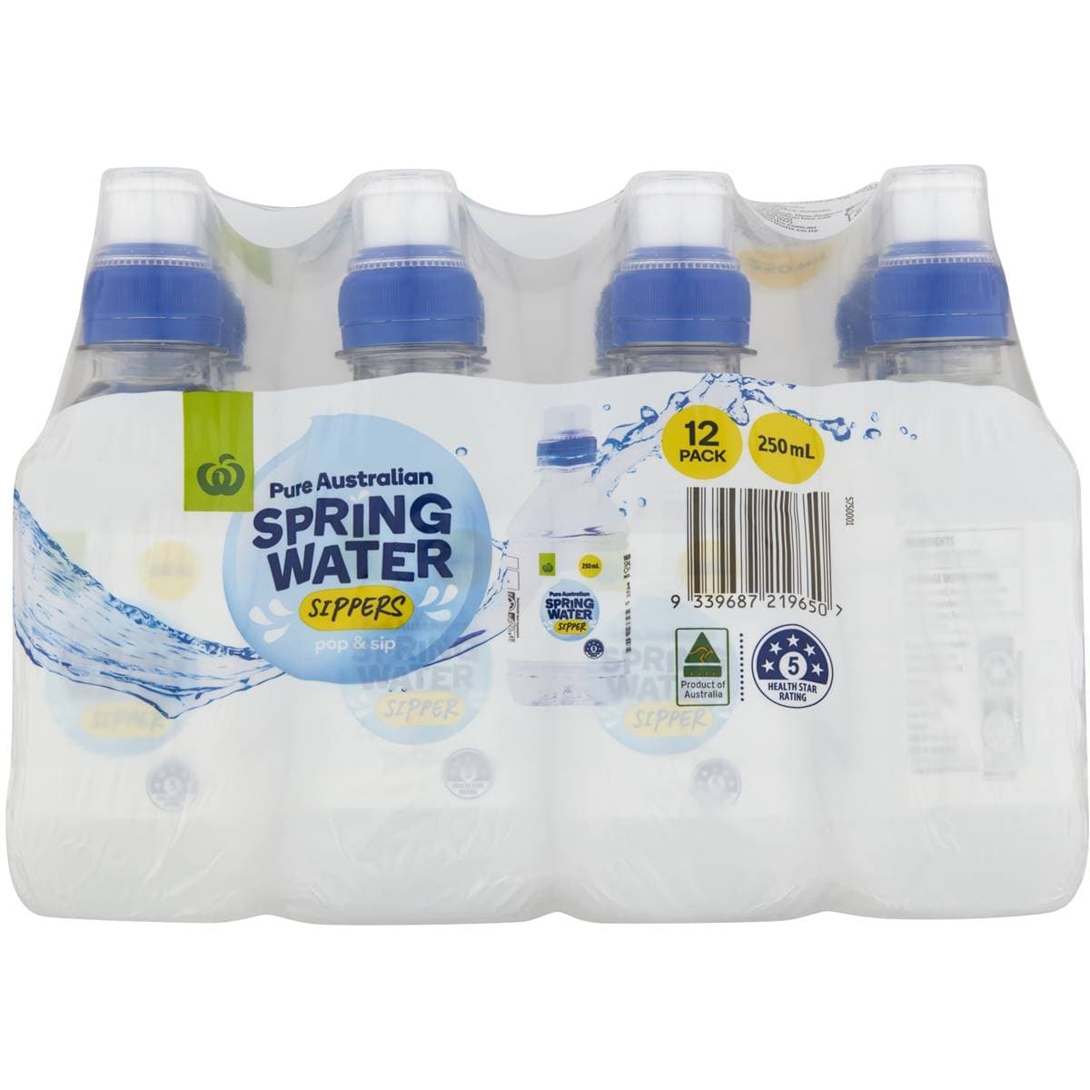 Woolworths Spring Water Sippers 250mlx 12 Pack Woolworths