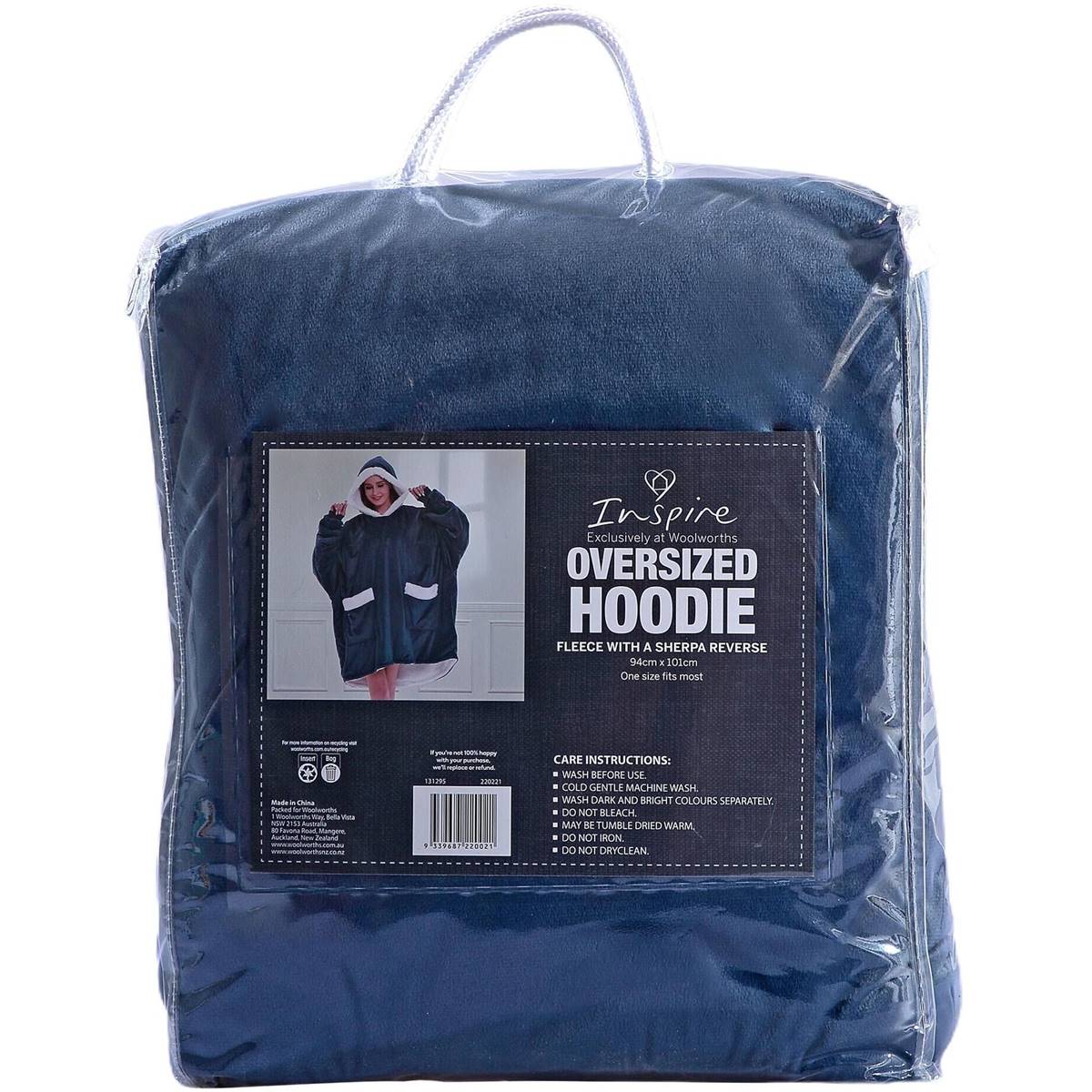 Inspire Oversized Hoodie Fleece With Sherpa Reverse Each | Woolworths