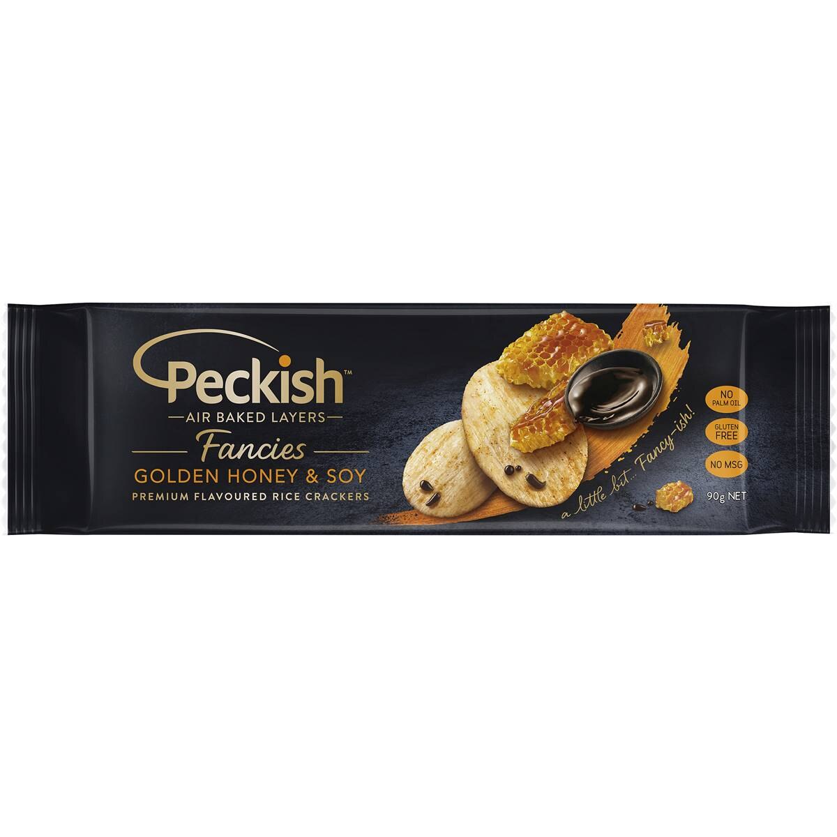 Peckish Fancies Golden Honey Soy Rice Crackers 90g Woolworths
