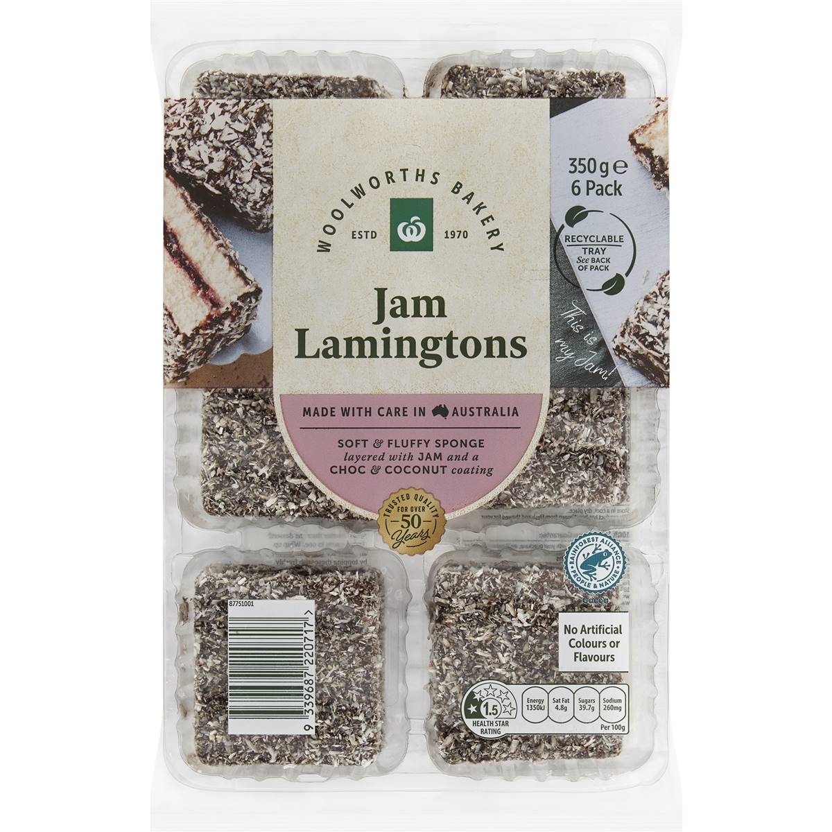 Woolworths Jam Filled Lamingtons 6 Pack Woolworths