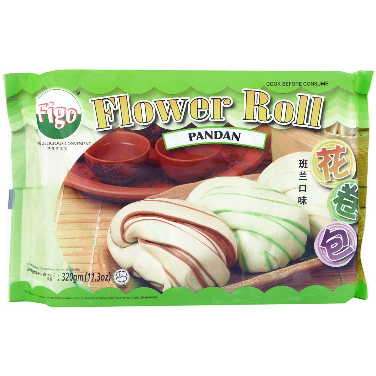 Figo Flower Roll Pandan 320g Woolworths