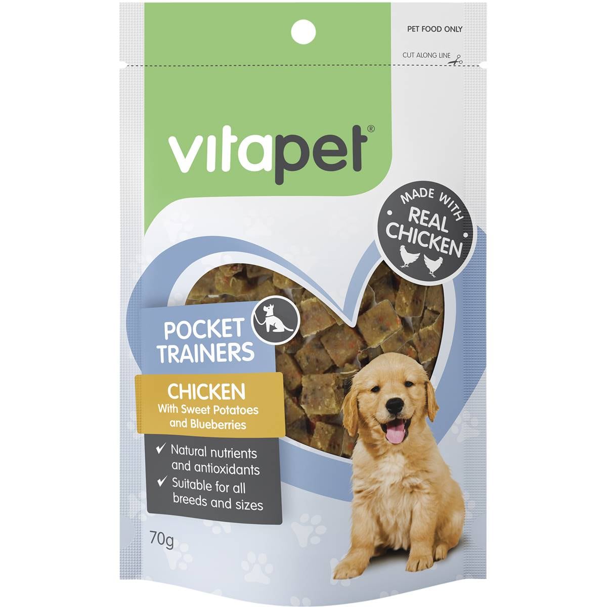 Vitapet Dog Treats Chicken With Sweet Potatoes & Blueberry 70g Woolworths