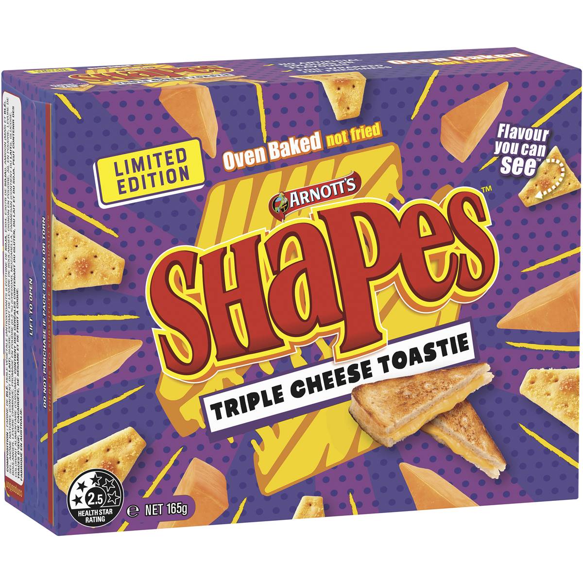 Arnott's Shapes Crackers Biscuits Cheese Toastie 165g | Woolworths