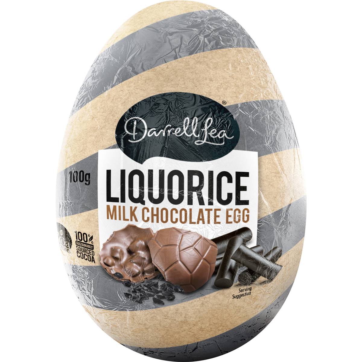 Darrell Lea Liquorice Milk Chocolate Egg 100g Woolworths