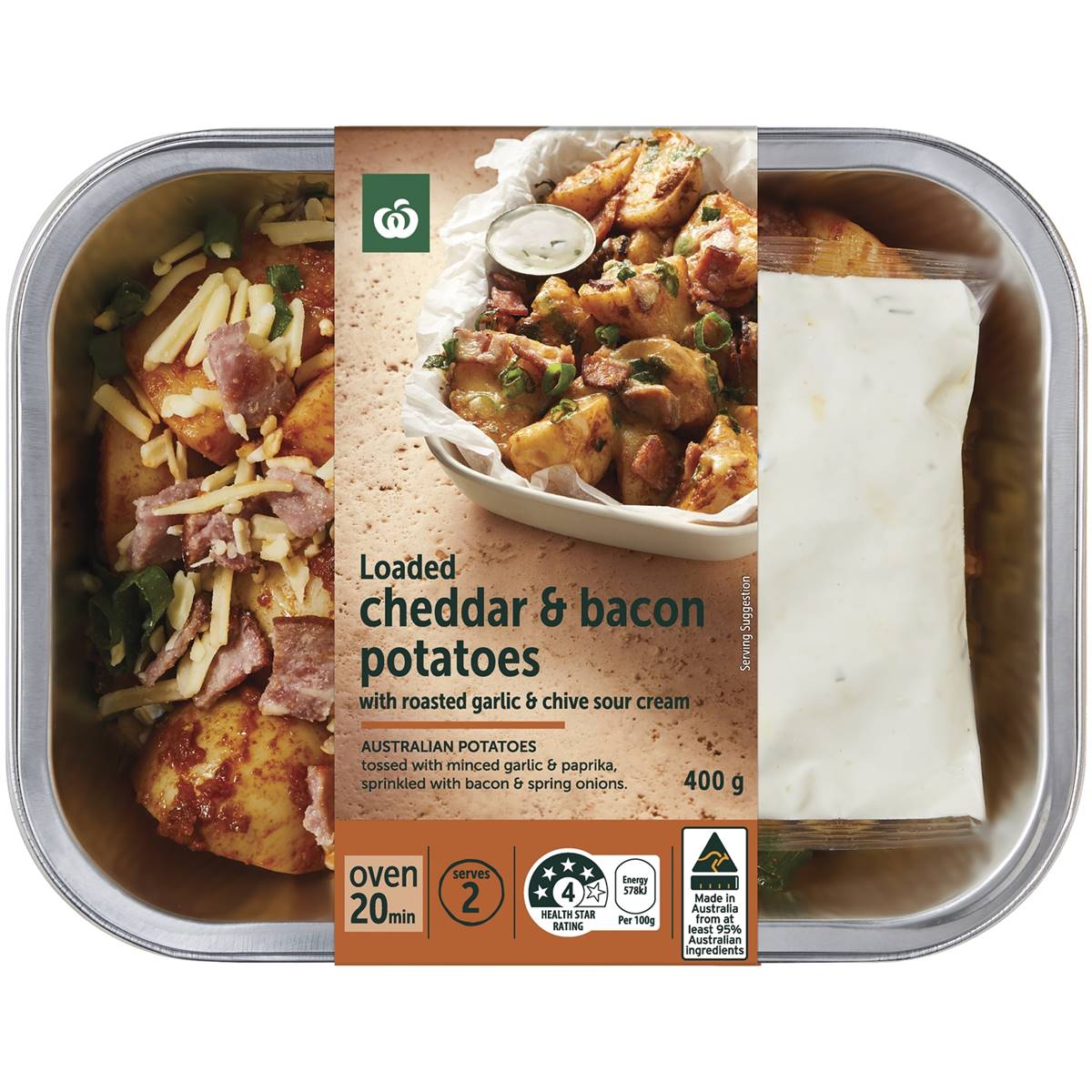 Woolworths Loaded Cheddar & Bacon Potatoes