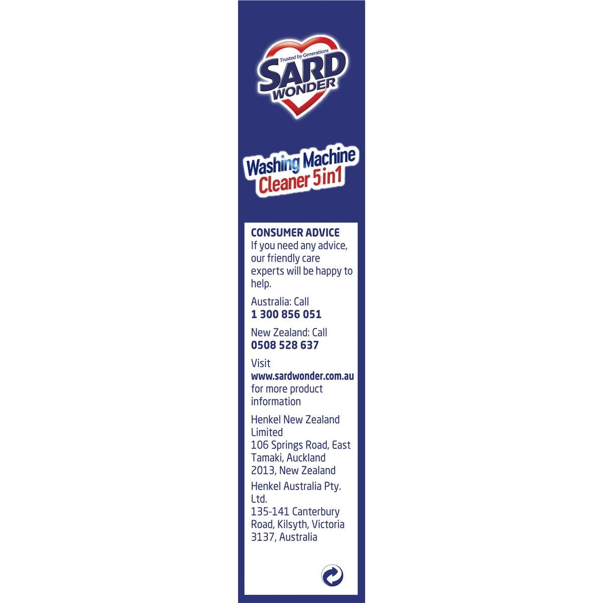 Sard Washing Machine Cleaner Antibacterial Disinfectant 2 Pack Woolworths