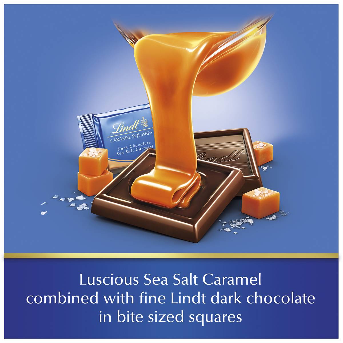 Lindt Caramel Squares Dark Chocolate Bag 124g Woolworths