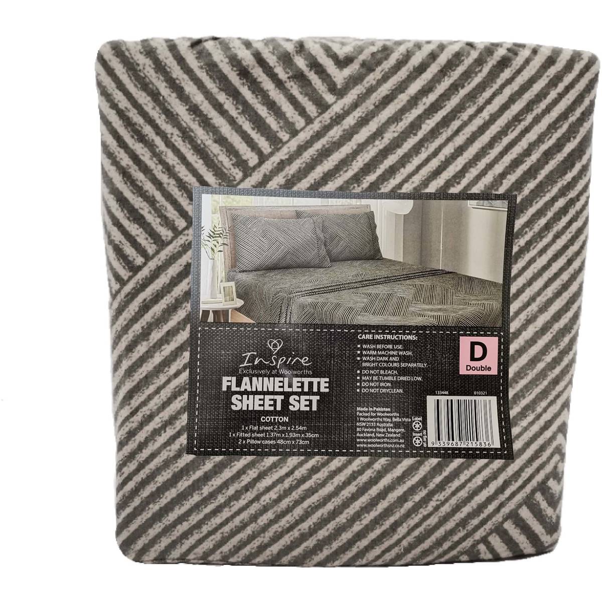 Inspire Flannelette Quilt Cover Set Cotton Double Each Woolworths