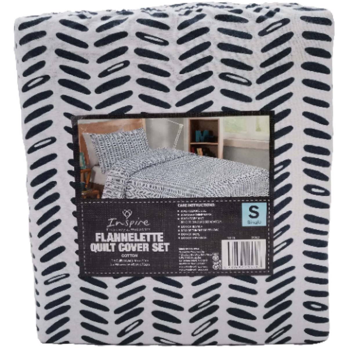 Inspire Flannelette Quilt Cover Set Cotton Single Each Woolworths