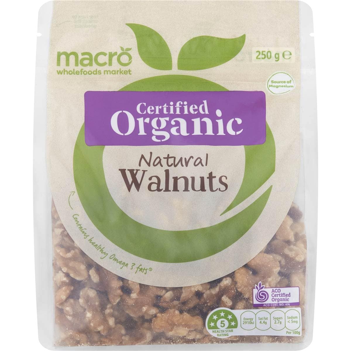 Macro Organic Natural Walnuts 250g Woolworths