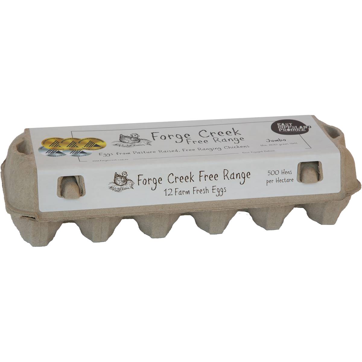 Creek 12 Jumbo Free Range Eggs 800g Woolworths
