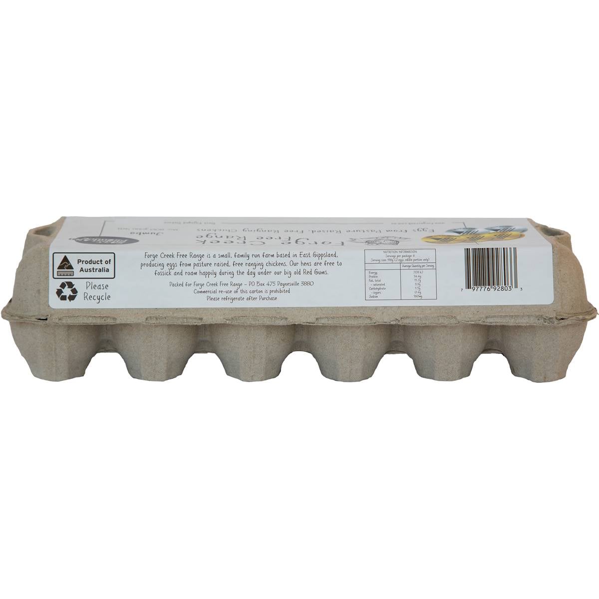 Creek 12 Jumbo Free Range Eggs 800g Woolworths