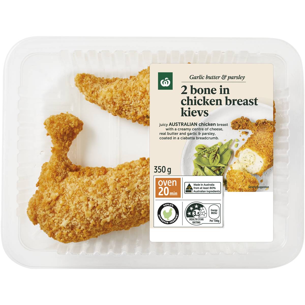 Woolworths Bone In Chicken Breast Kyiv With Garlic Butter & Parsley