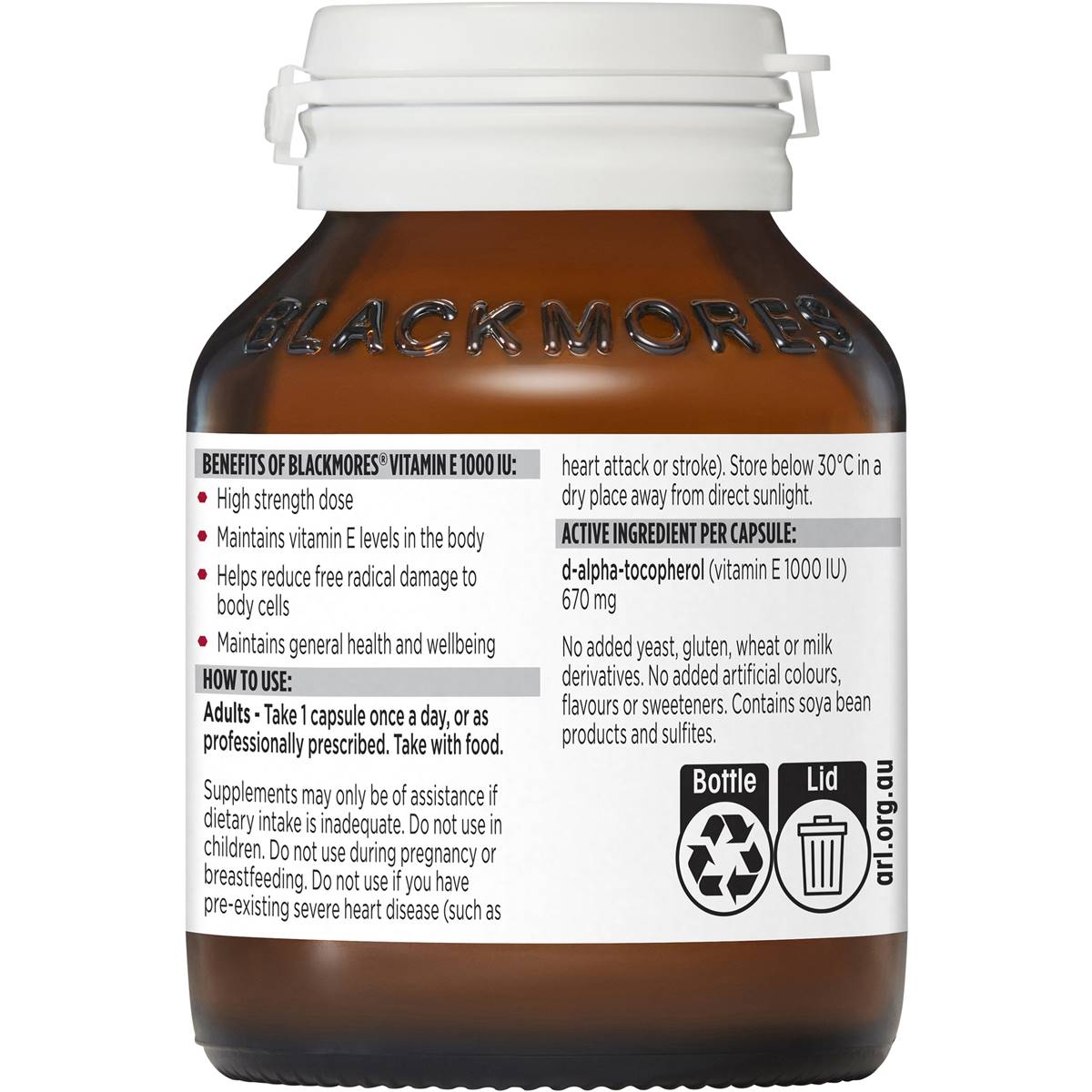 Blackmores Vitamin E 1000iu Cholesterol Health Capsules 30 Pack