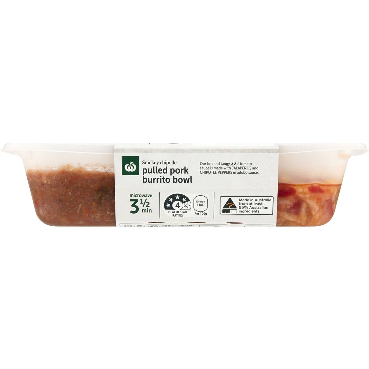 Woolworths Smokey Chipotle Pulled Pork Burrito Bowl Meal 350g Woolworths