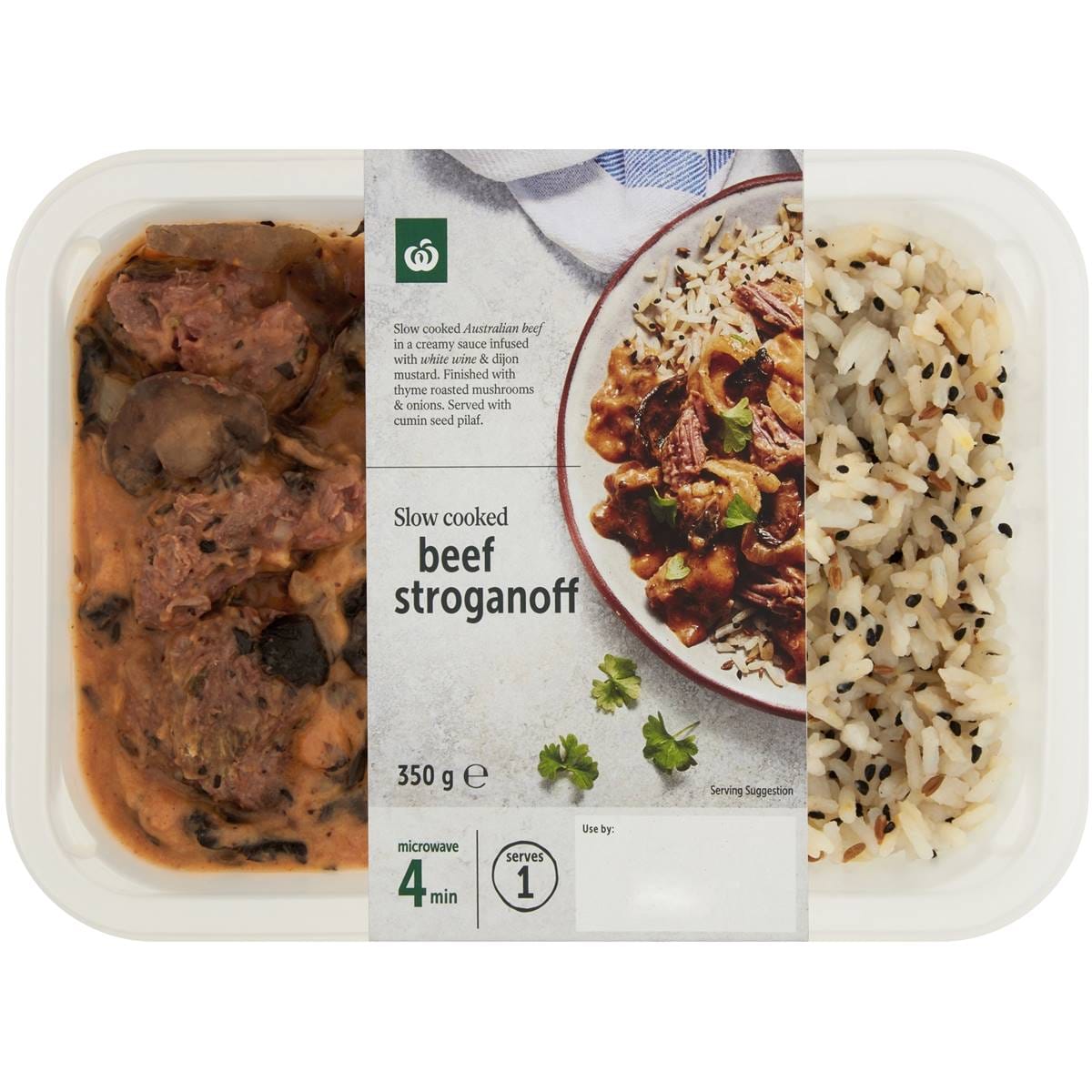 Woolworths Beef Stroganoff Chilled Meal 350g Woolworths