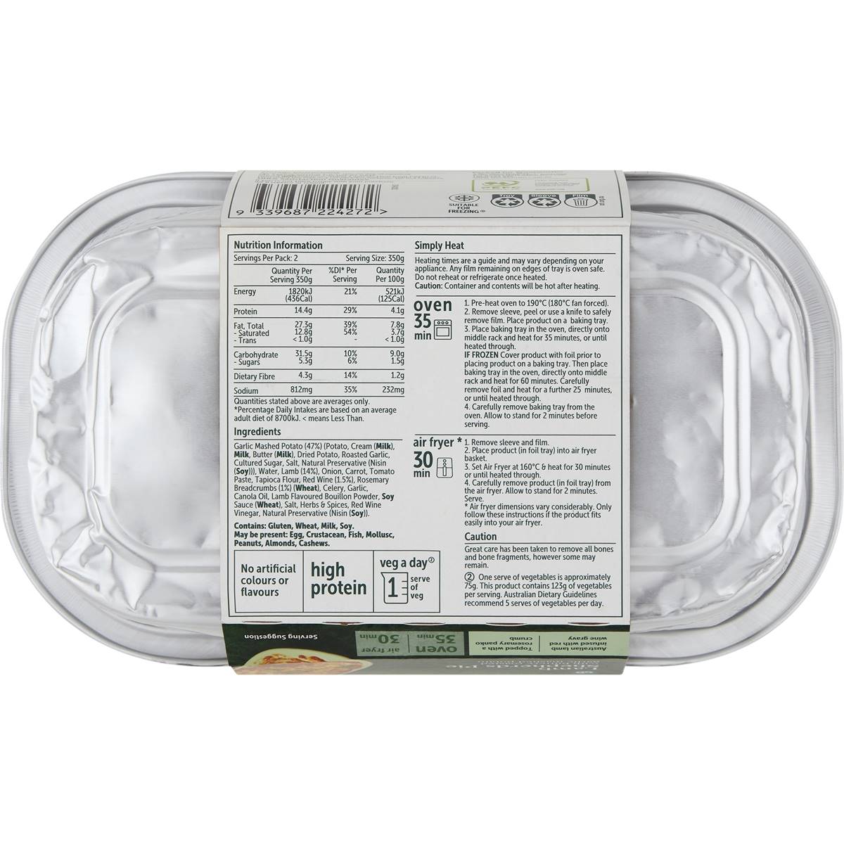 Woolworths Roasted Garlic Mash Lamb Shepherd's Pie 700g Woolworths