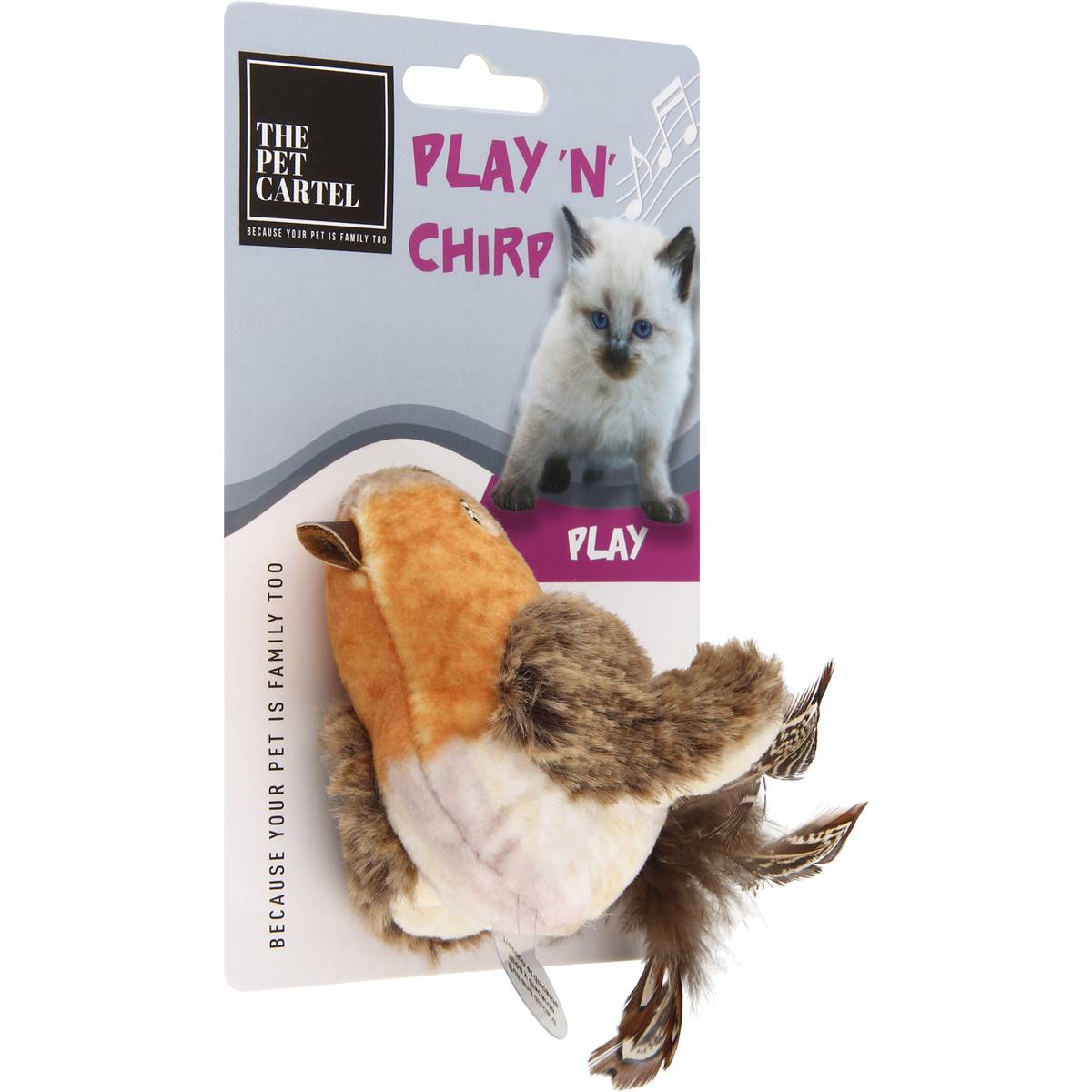 The Pet Cartel Play N Chirp Bird Cat Toy Each Woolworths