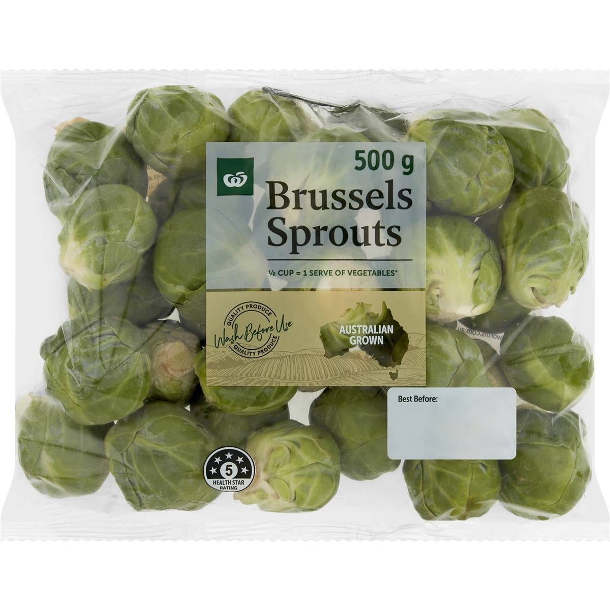 Woolworths Brussel Sprouts Prepack 500g Woolworths
