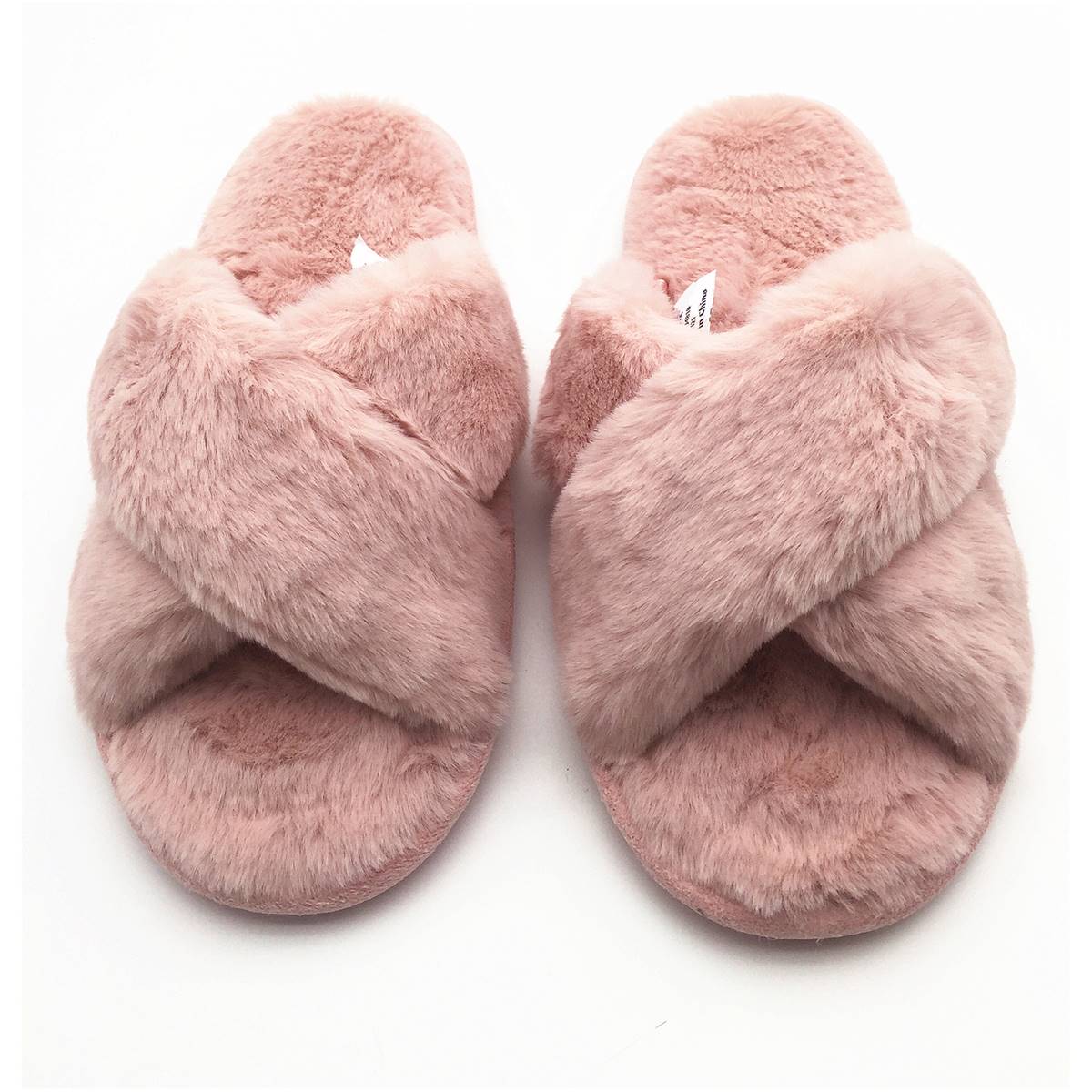 For Her Ladiess Faux Fur Slides Pink Size 9/10