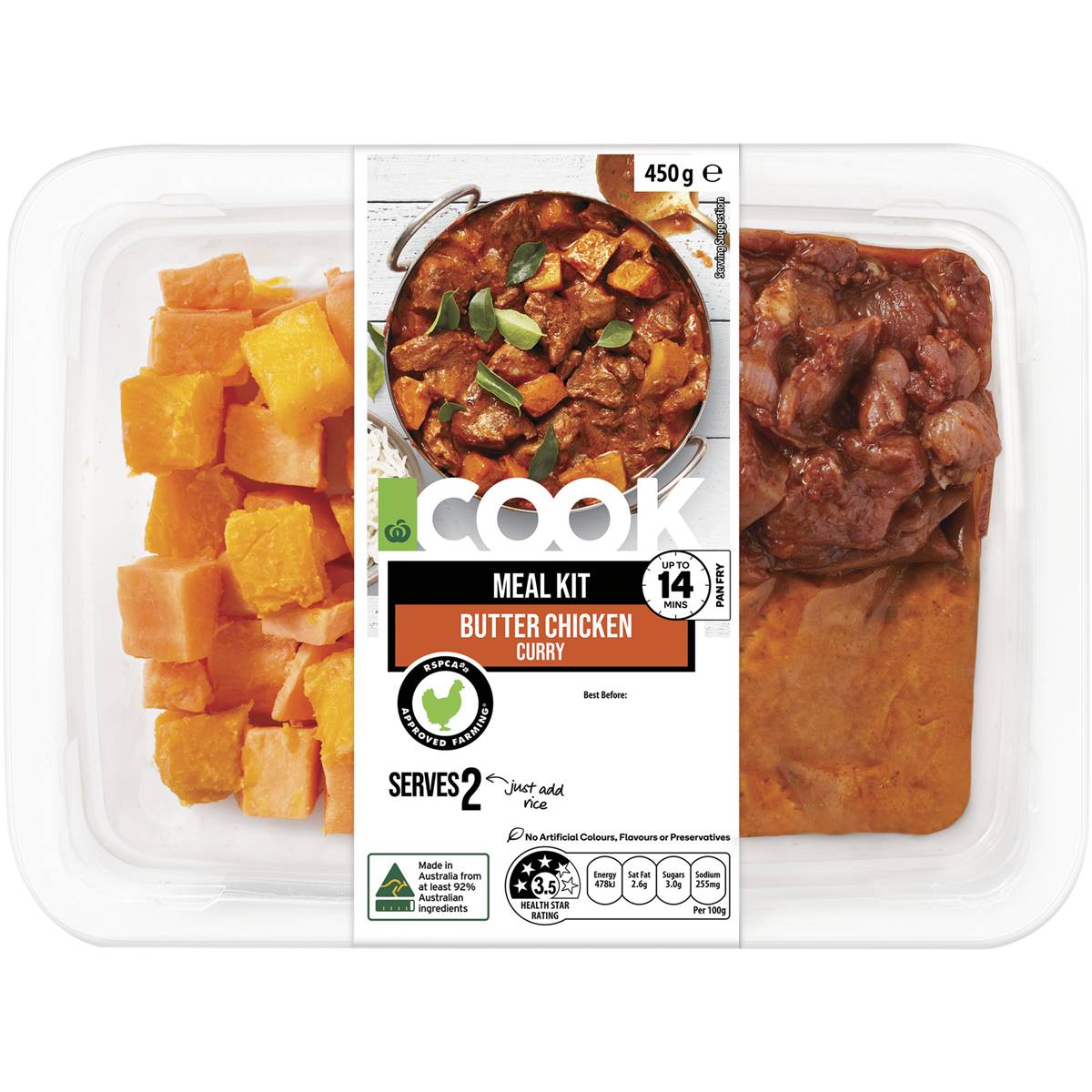 Woolworths Cook Meal Kit Butter Chicken Curry 450g Woolworths