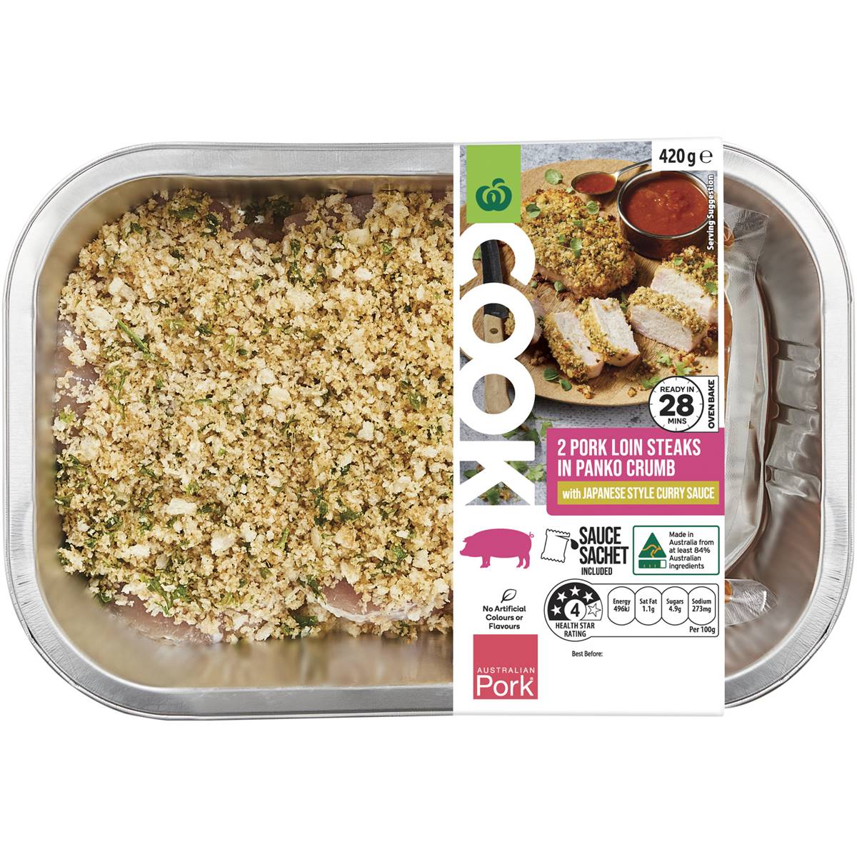 Woolworths Cook Panko Loin Steaks In Panko Crumb 420g Woolworths