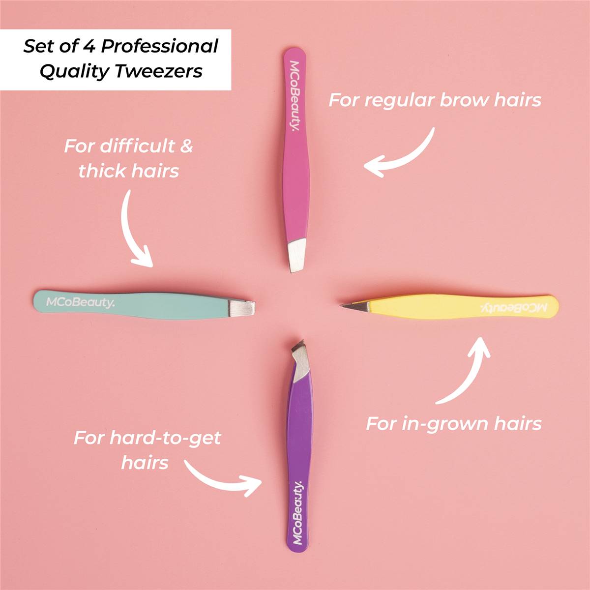 Mcobeauty Perfect Tweezers 4 Pack Woolworths