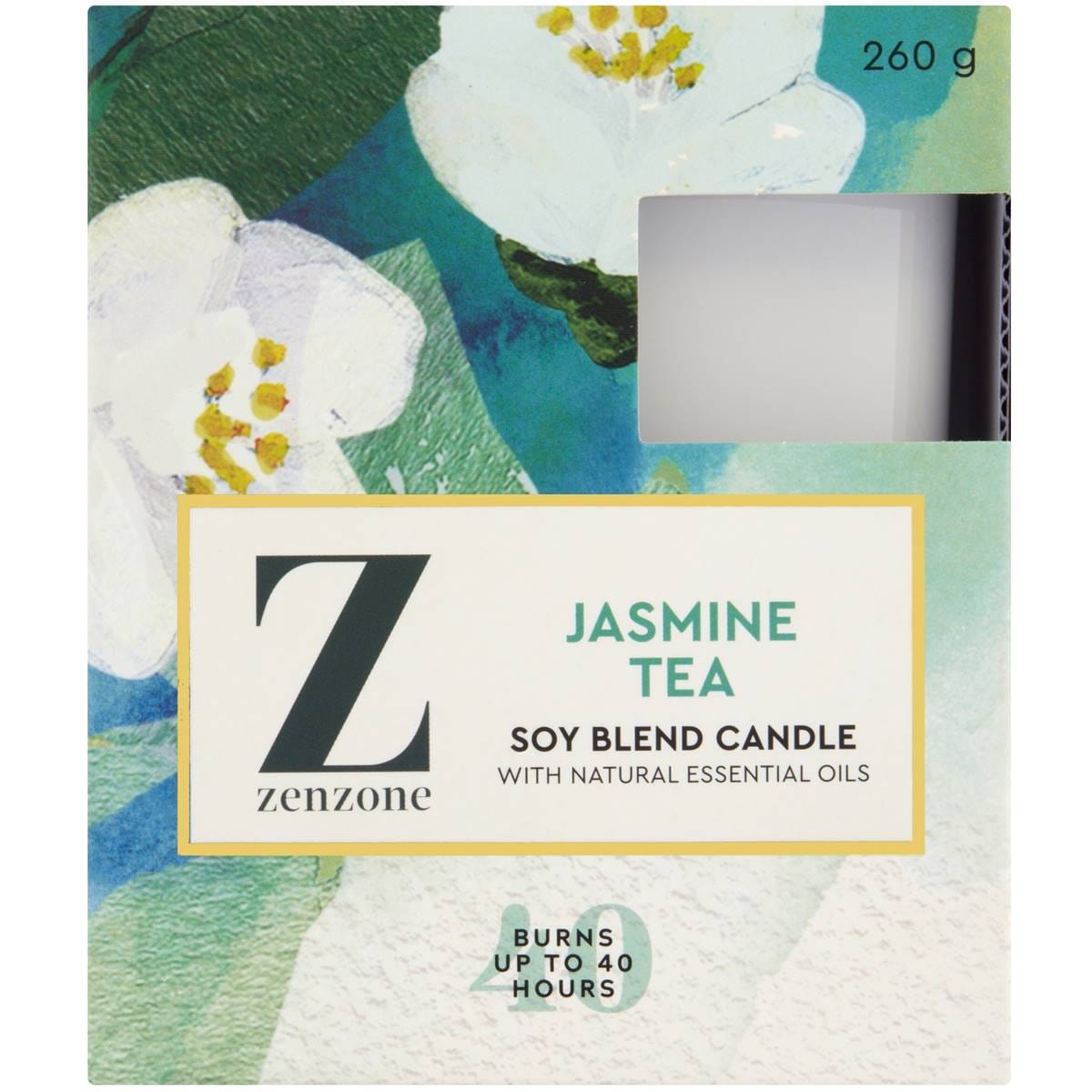 Zenzone Jasmine Tea Soy Blend Candle 260g Woolworths
