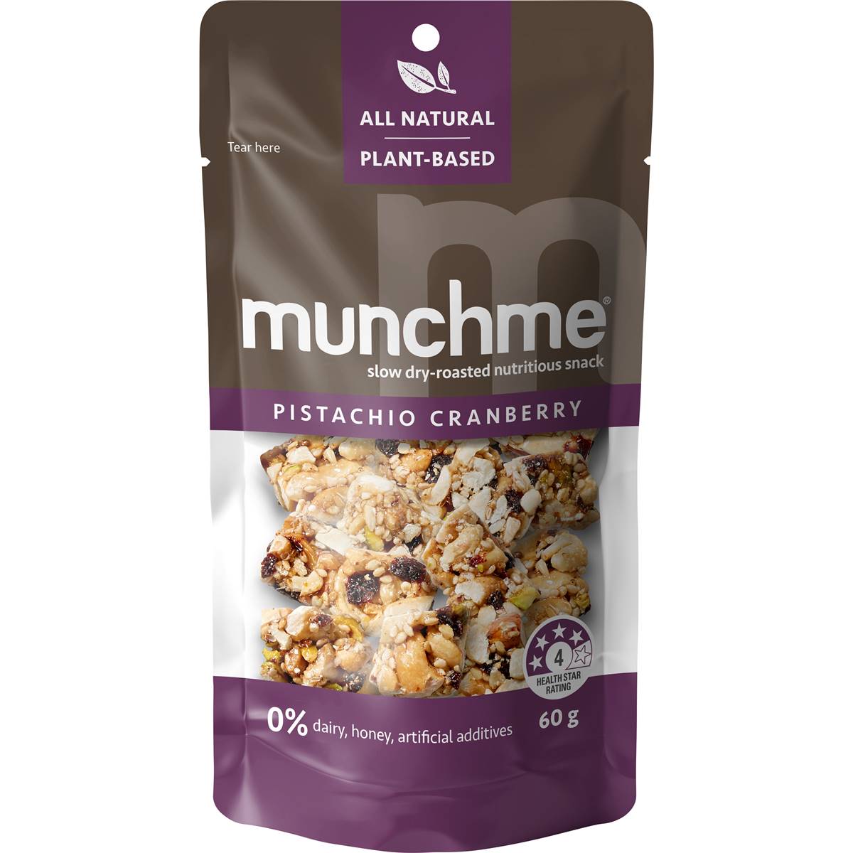 Munchme Pistachio Cranberry Snack 60g | Woolworths